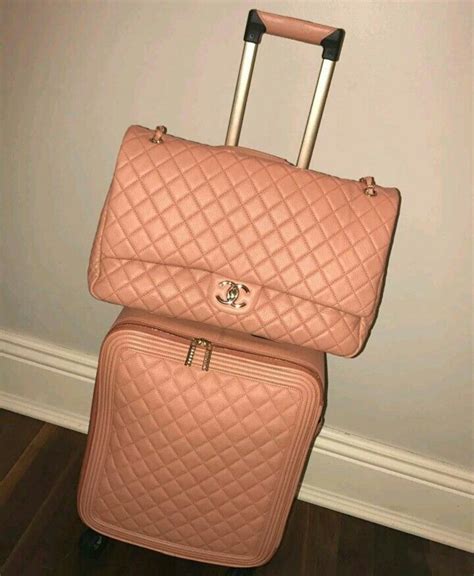 pink chanel luggage set|chanel suitcase price.